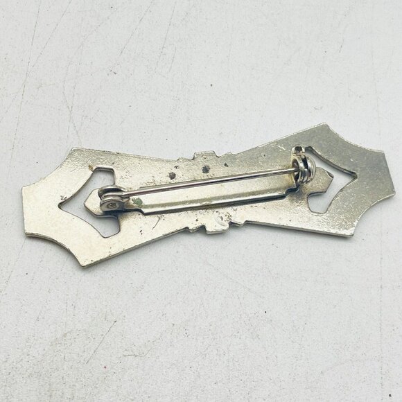 Vintage Art Deco Bar Pin Gold Tone Black Enamel Classic Career Cosplay LARP - Picture 5 of 6